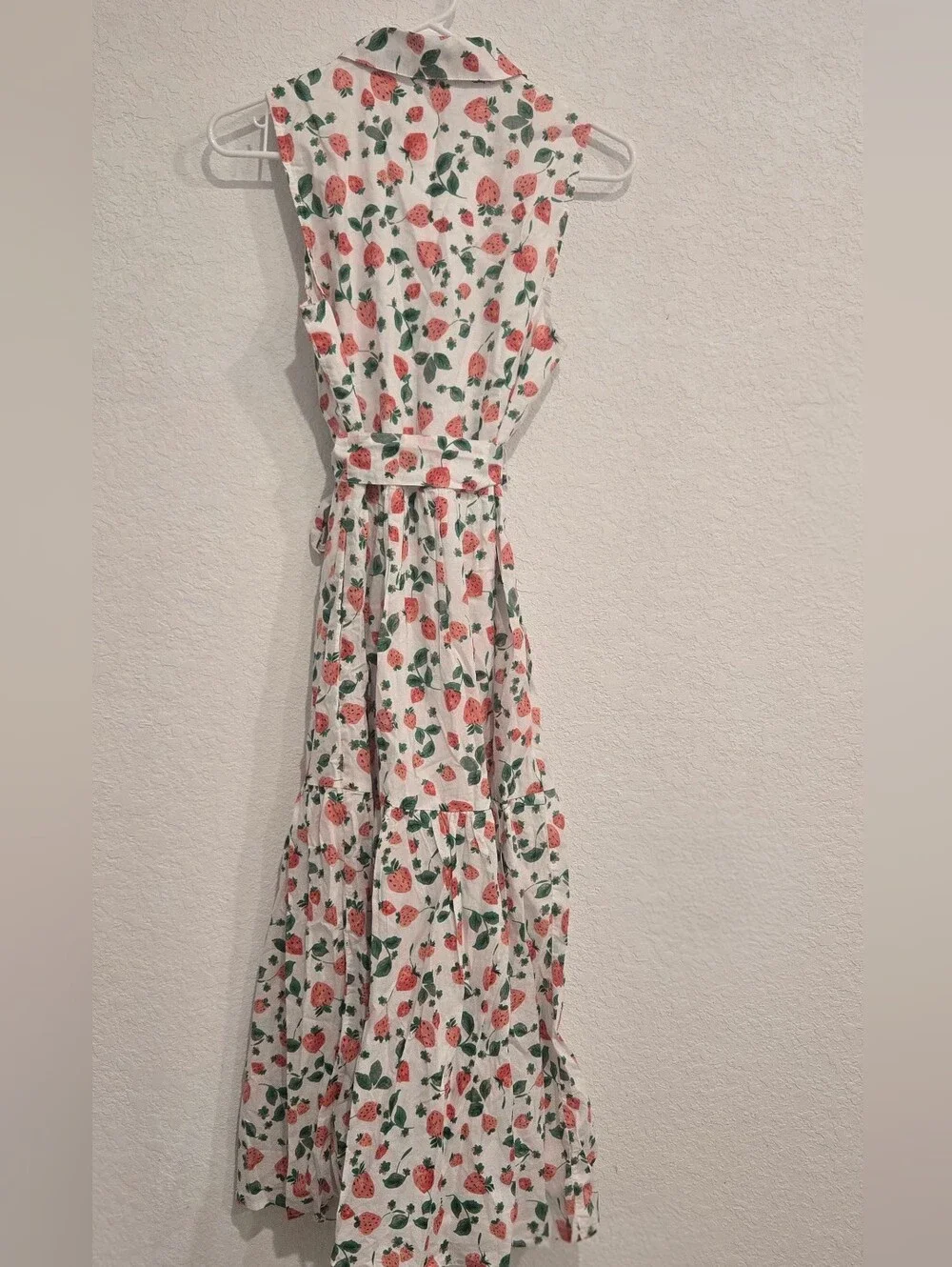 J. Crew White Maxi Shirt Dress with Coral Rose Print Size 2